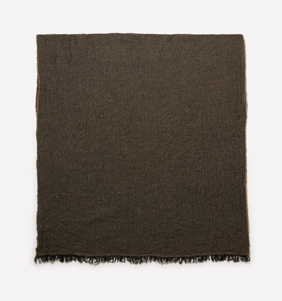 Brown yarn dyed scarf - null - Brown | Sisley image number 1